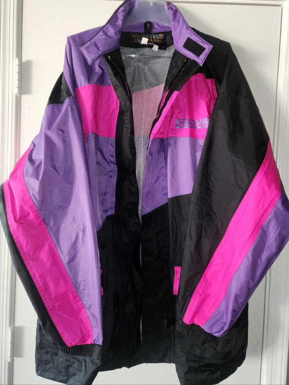 FieldSheer Motorcycle Vintage Jacket Black Purple Pink Men's XXL EUC $45 - Picture 1 of 8